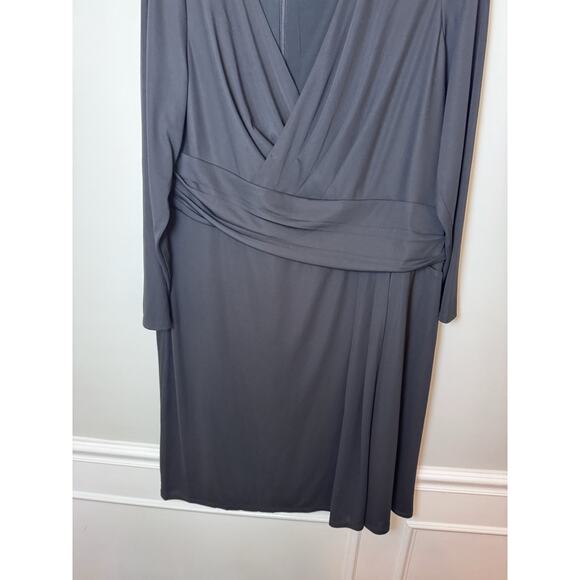 Lauren Ralph Lauren Women's Jersey Long-Sleeve Dress Lined Black Size 16W - Picture 4 of 11